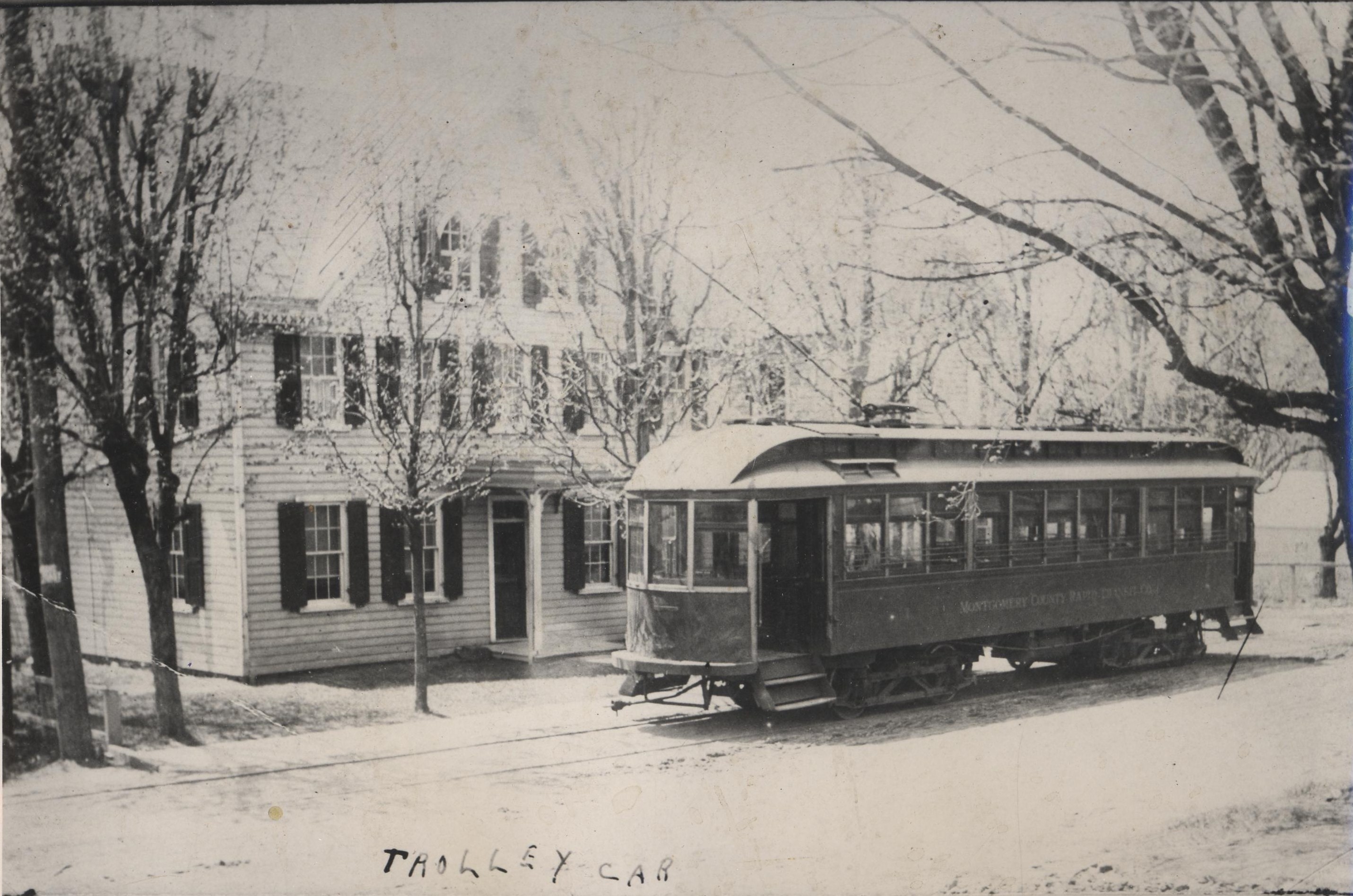 Trolley Car on Skippack Pike heading east