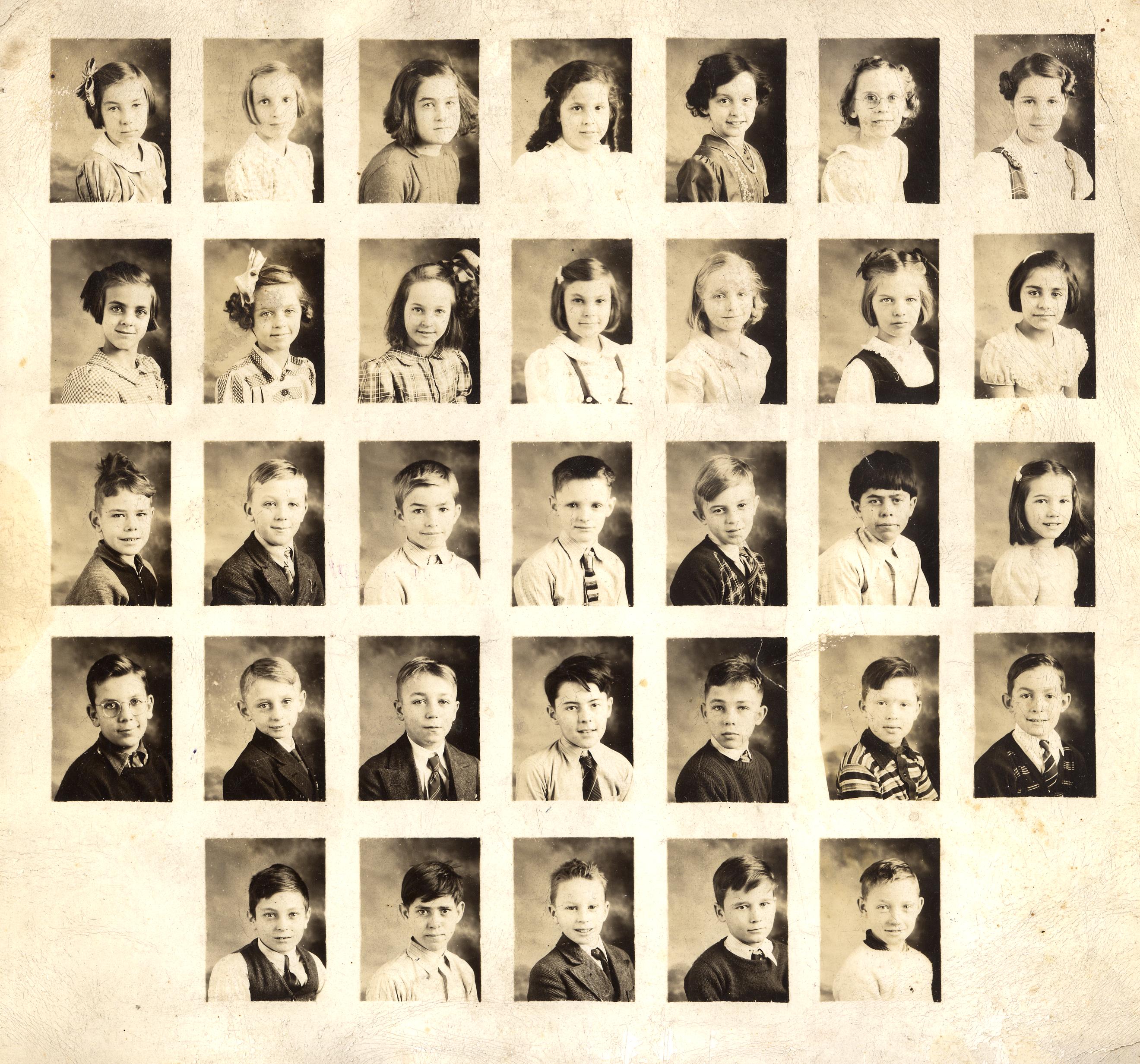 1938 Worcester School Individual Photos abt 3rd-4th Grades