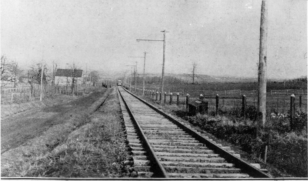 tracks on Valley Forge Road looking north