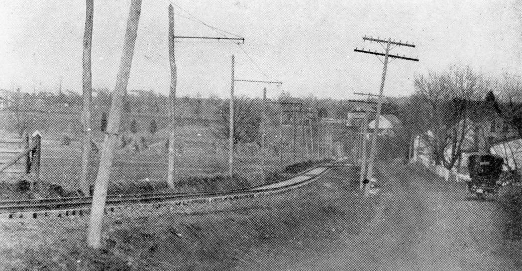 tracks on Valley Forge Road looking north